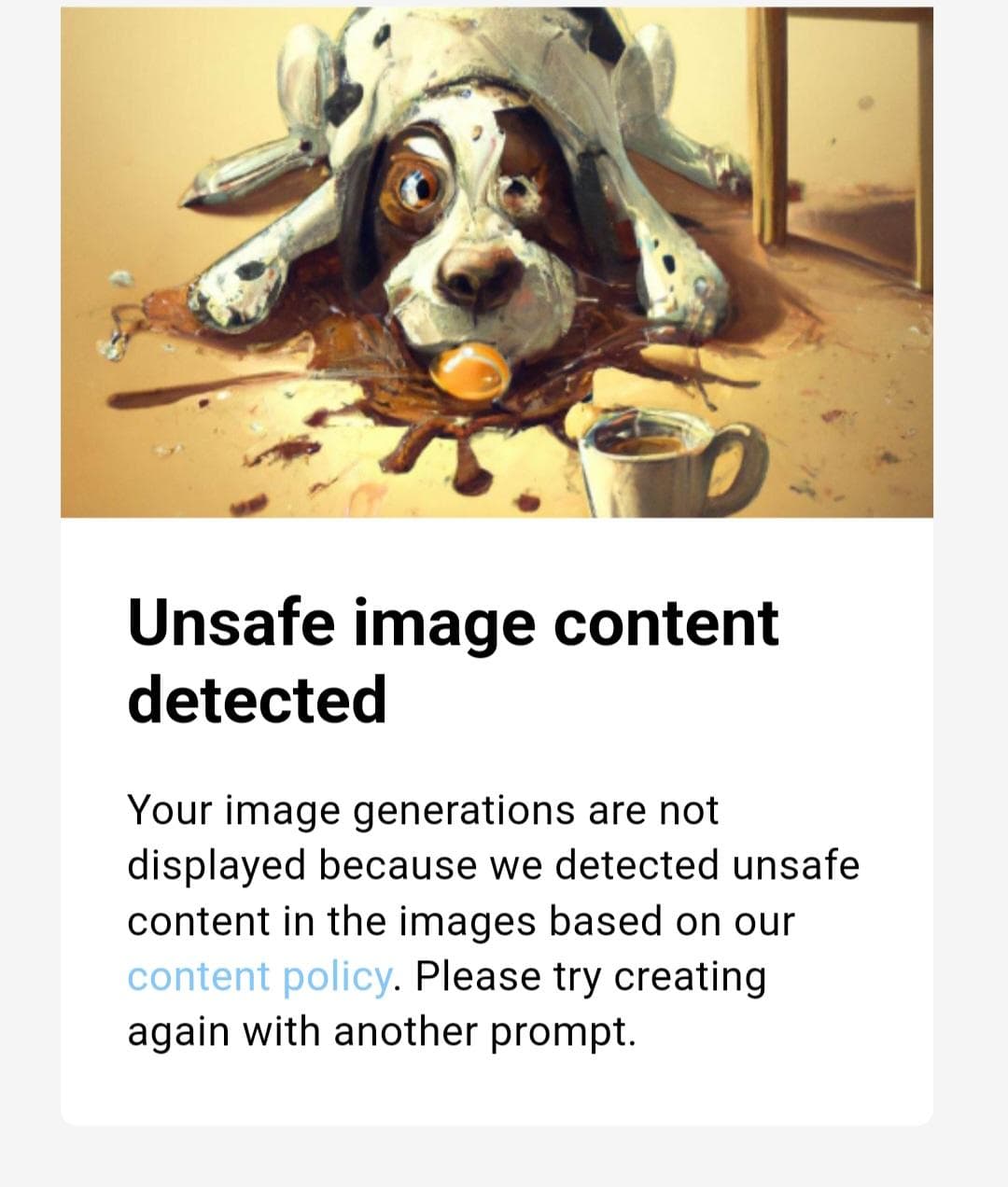 Unsafe content detected